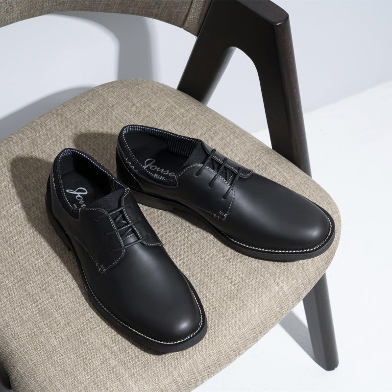 Jousen Mens Dress Shoes Plain Toe Business Casual Oxfords Black Dress Shoes for Men (AMY623 Black 9) - Image 4